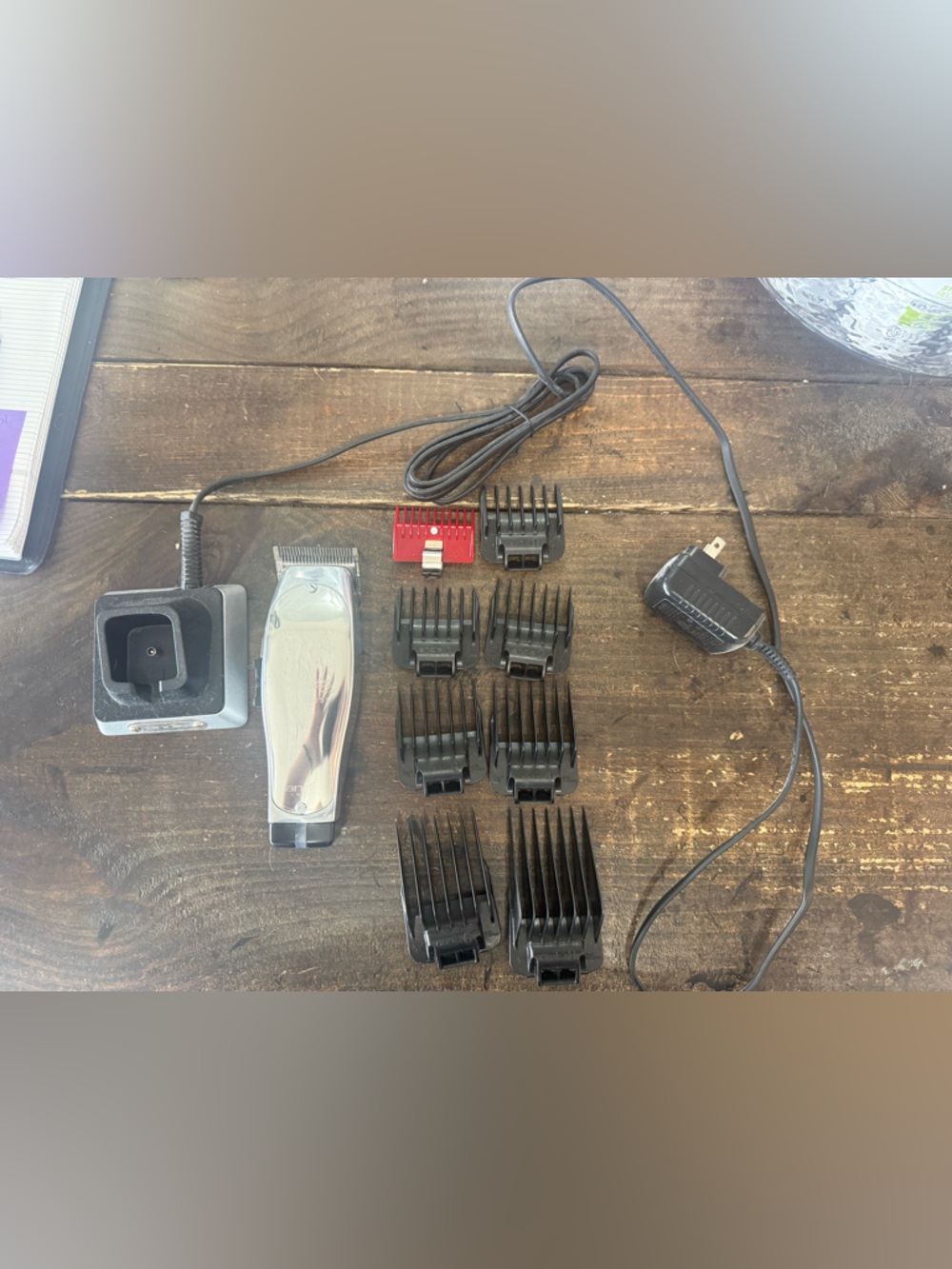 Hair Clipper Kit with Multiple Guide Combs - Silver clipper